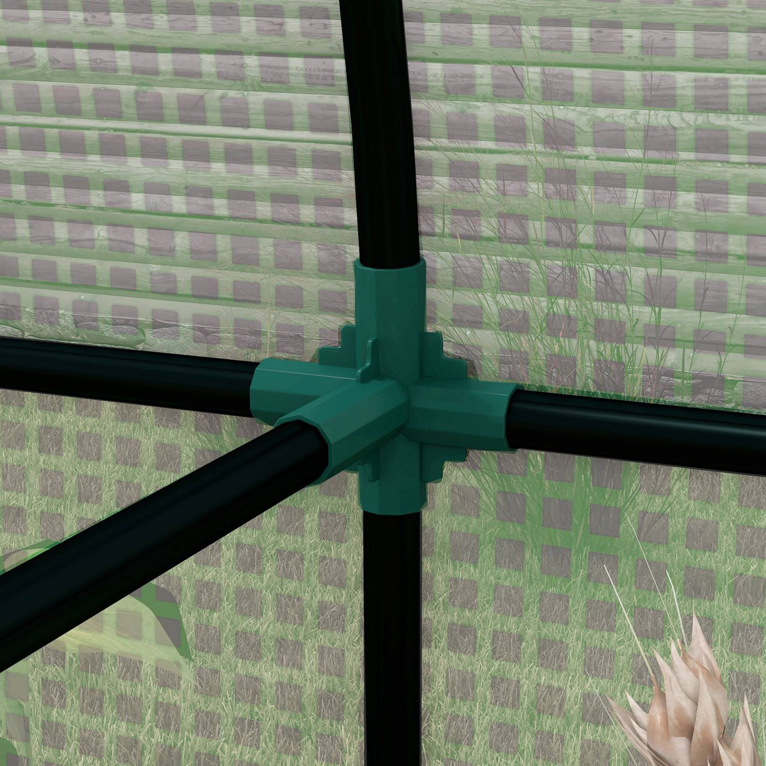 Växthus med UV-skydd, 2 dörrar, sidofönster, PE-material