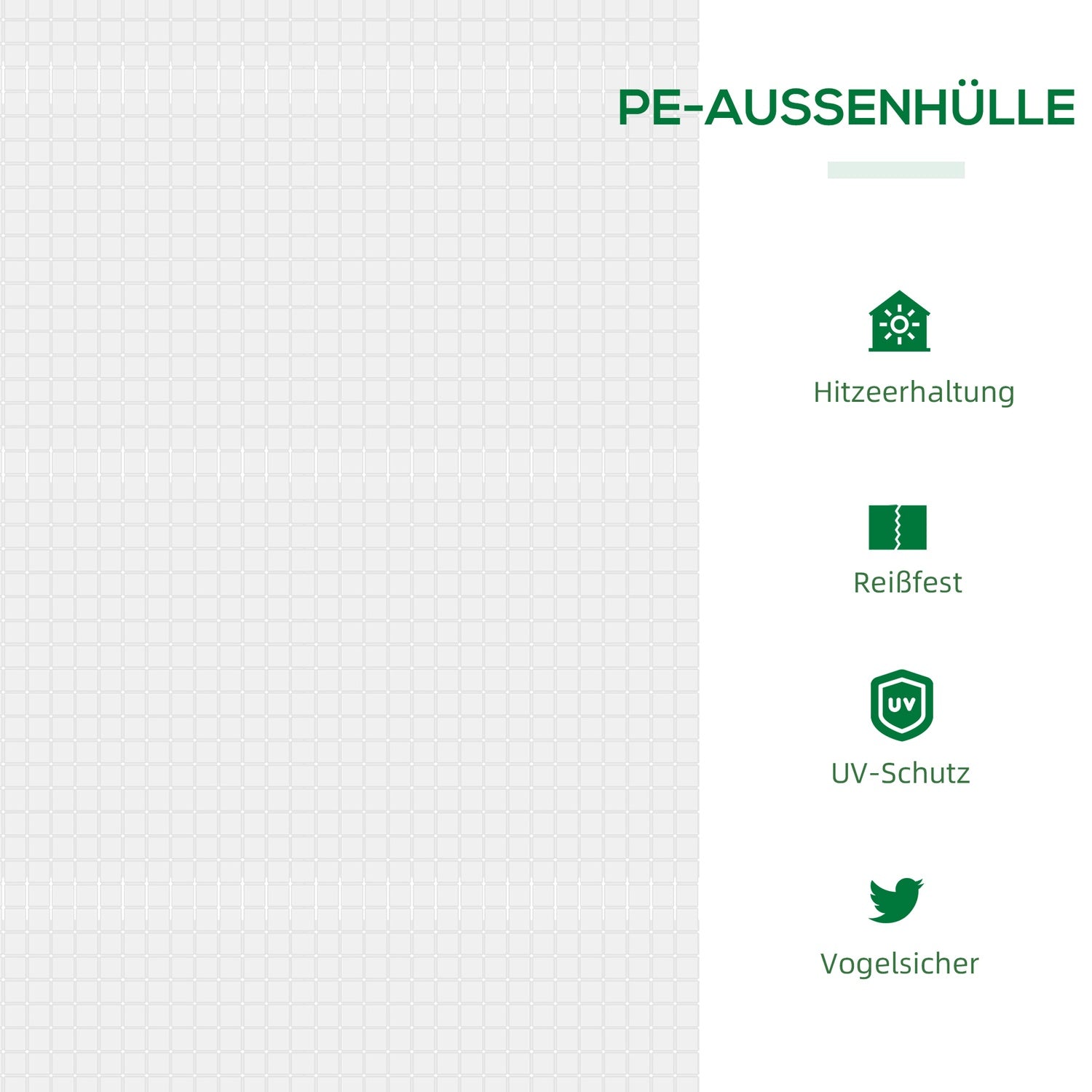 Växthus med fönster – 120x60x60 cm, Vit PE Kallram