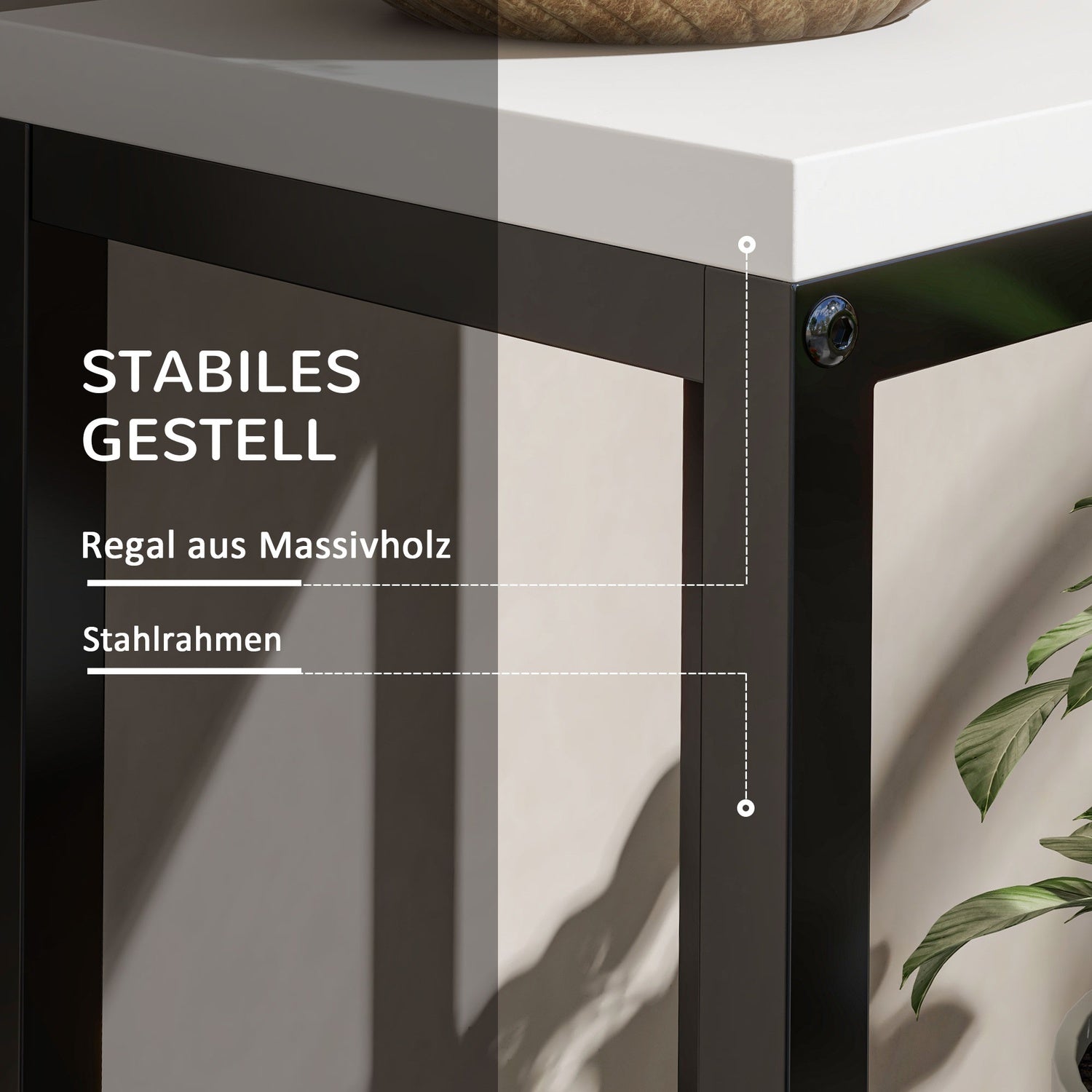 Växtställ i stål, 4-vånings blomsterhylla för trädgård, 34x34x70 cm