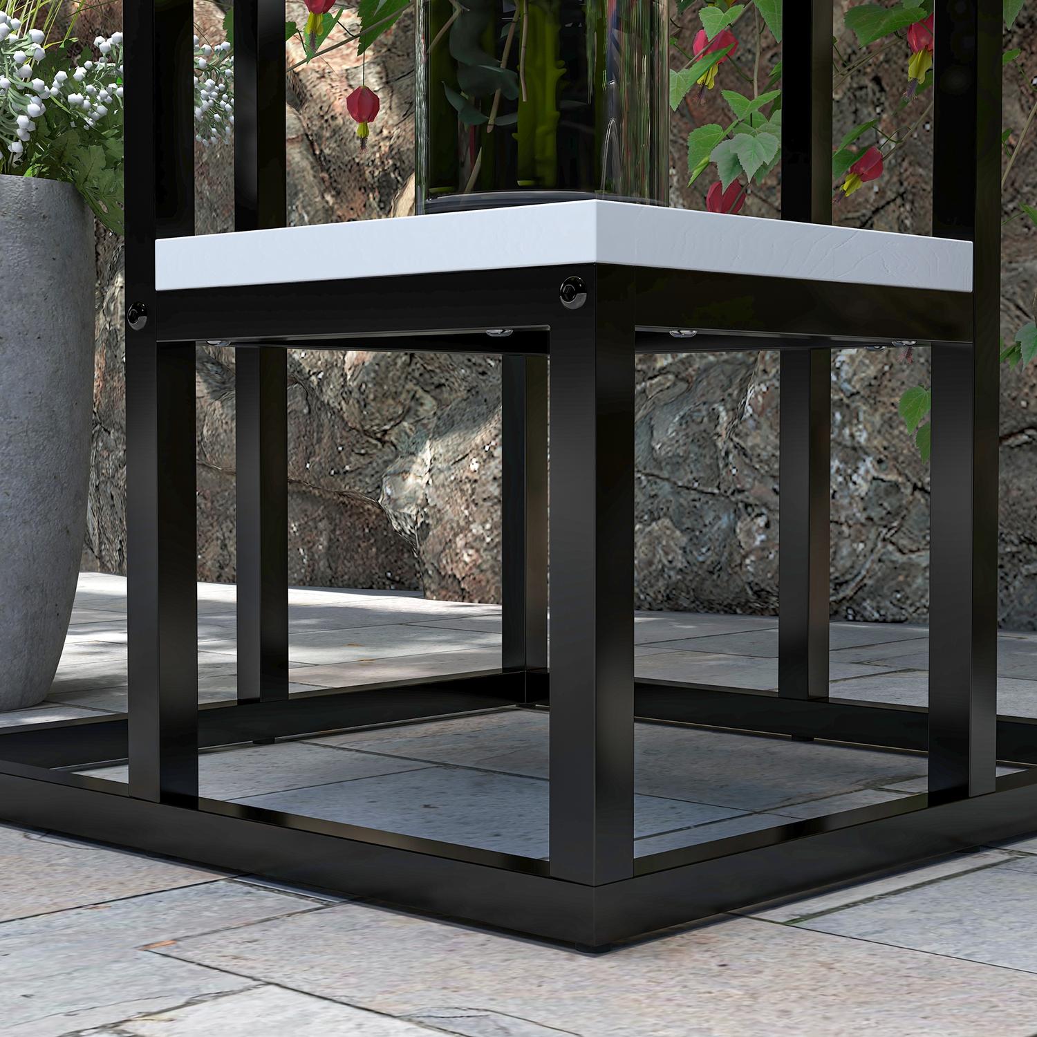 Växtställ i stål, 4-vånings blomsterhylla för trädgård, 34x34x70 cm