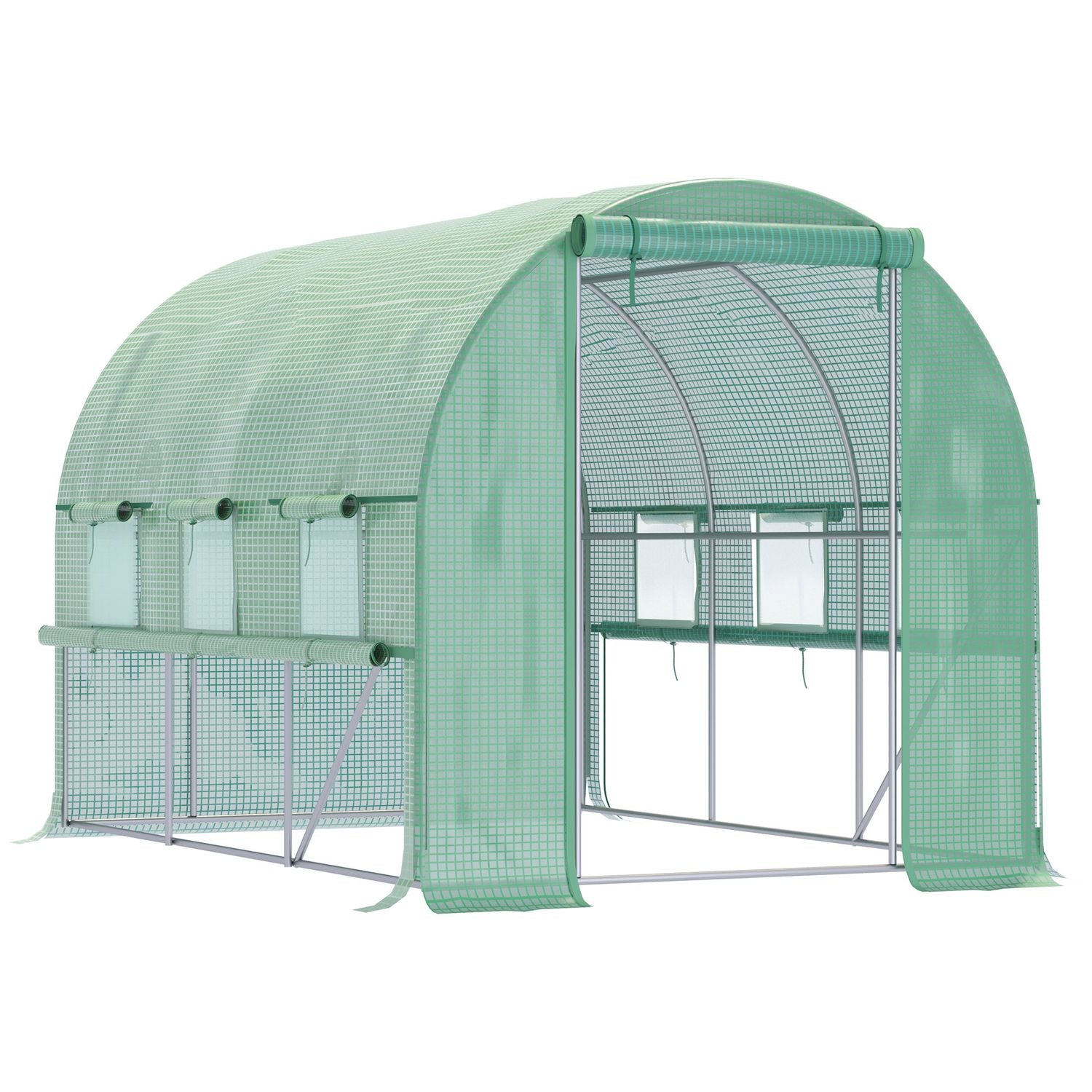 Walk-In Film Greenhouse – UV-skyddad, 6 fönster, 2,95x2x2M