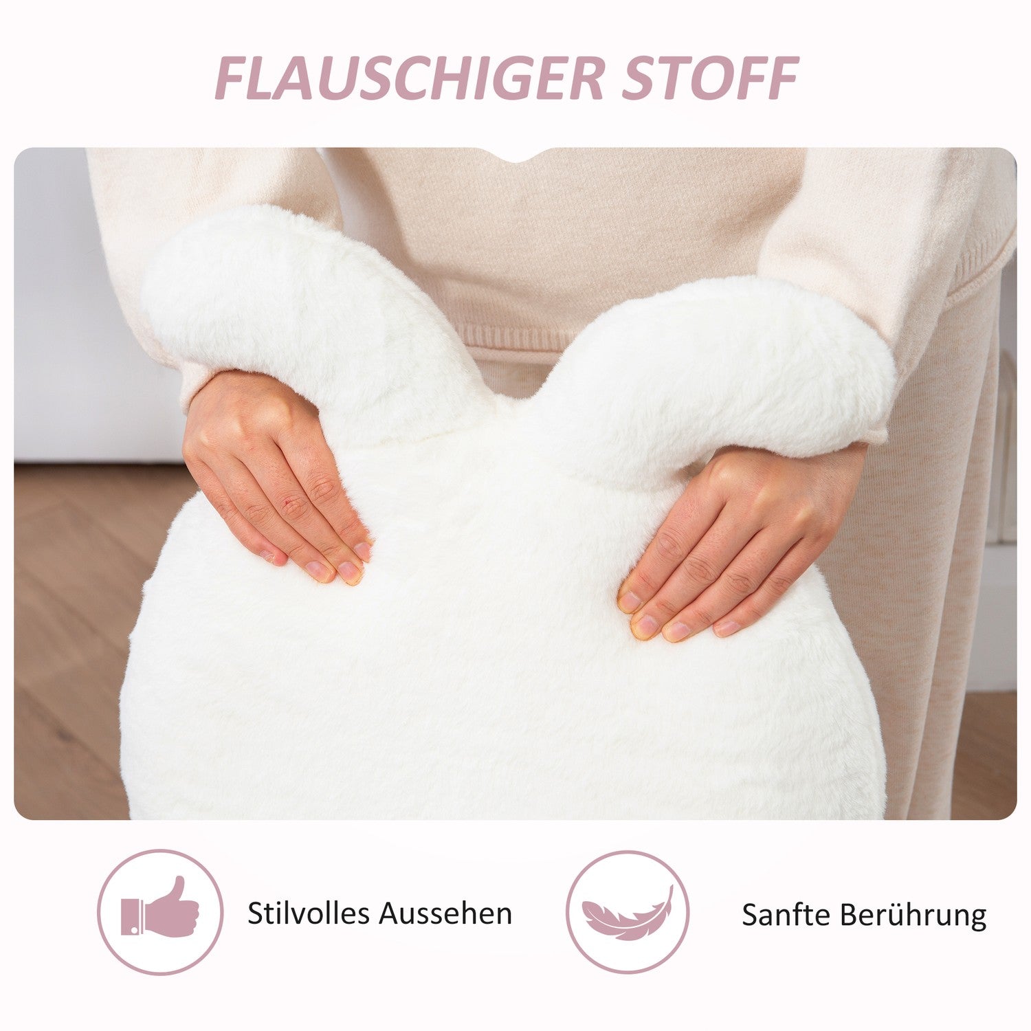 White Velvet Rabbit Ear Swivel Chair – Justerbar i höjdled