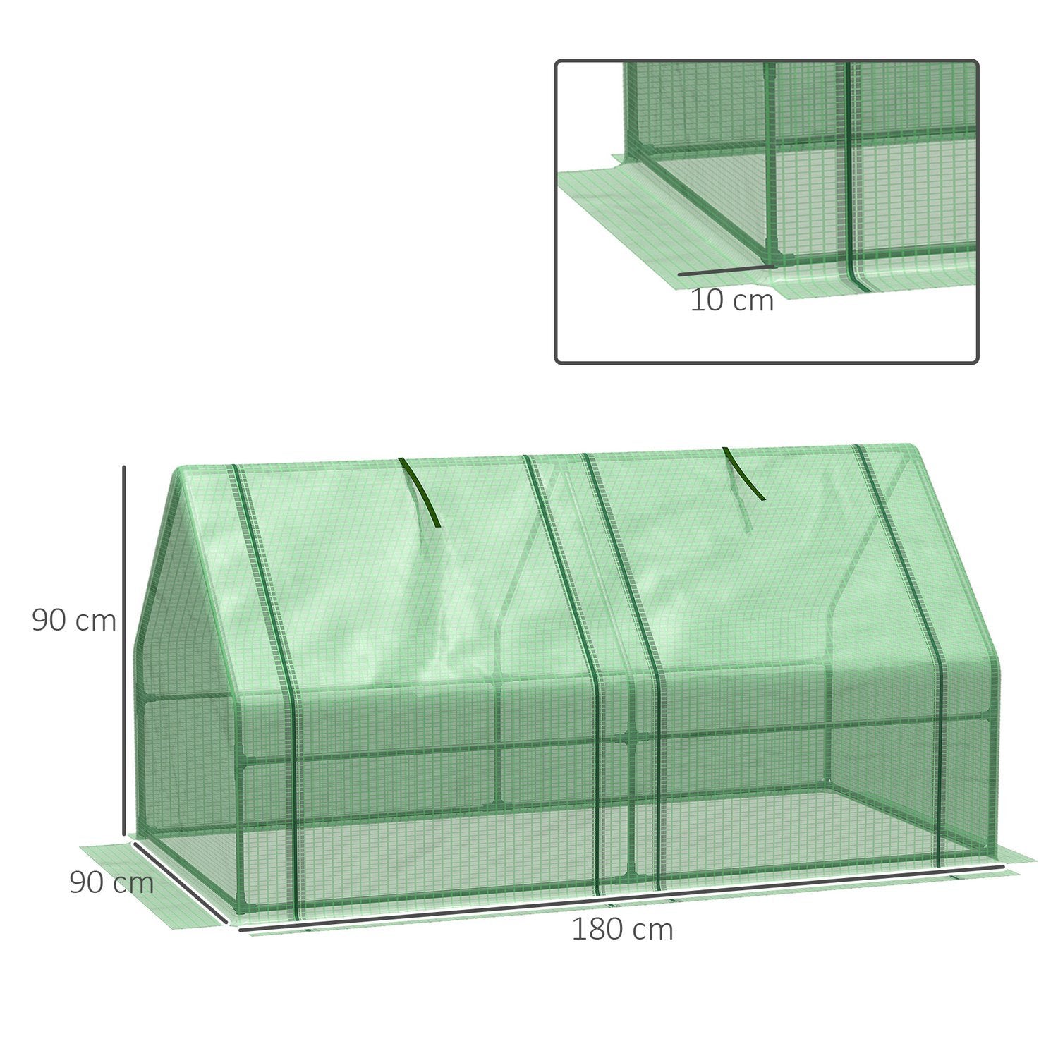 Drivhus Drivhus Tomathus, Kaldramme 180X90X90Cm, Robust Og Værbestandig, Grønn