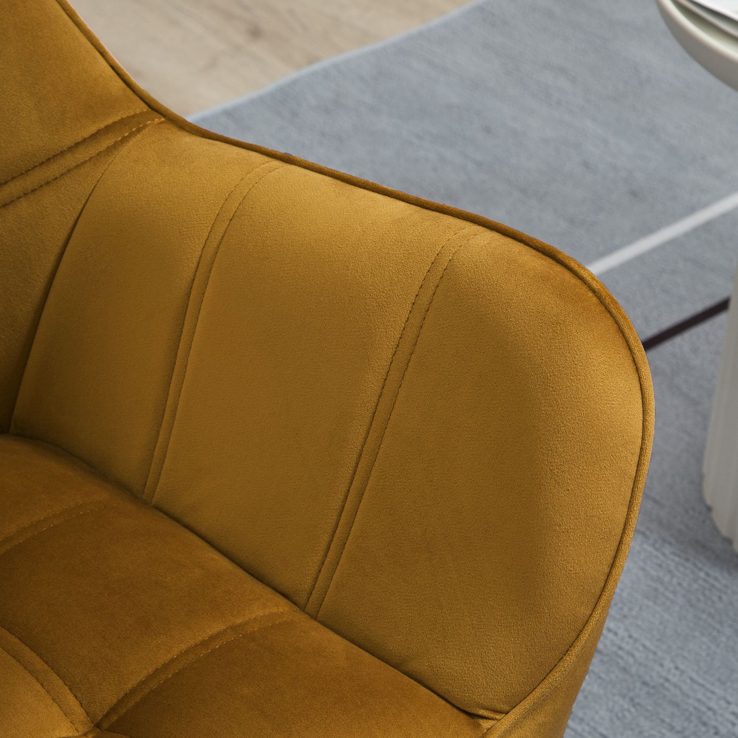 Yellow Velvet Scandinavian Wing Chair – 67x61,5x71 cm