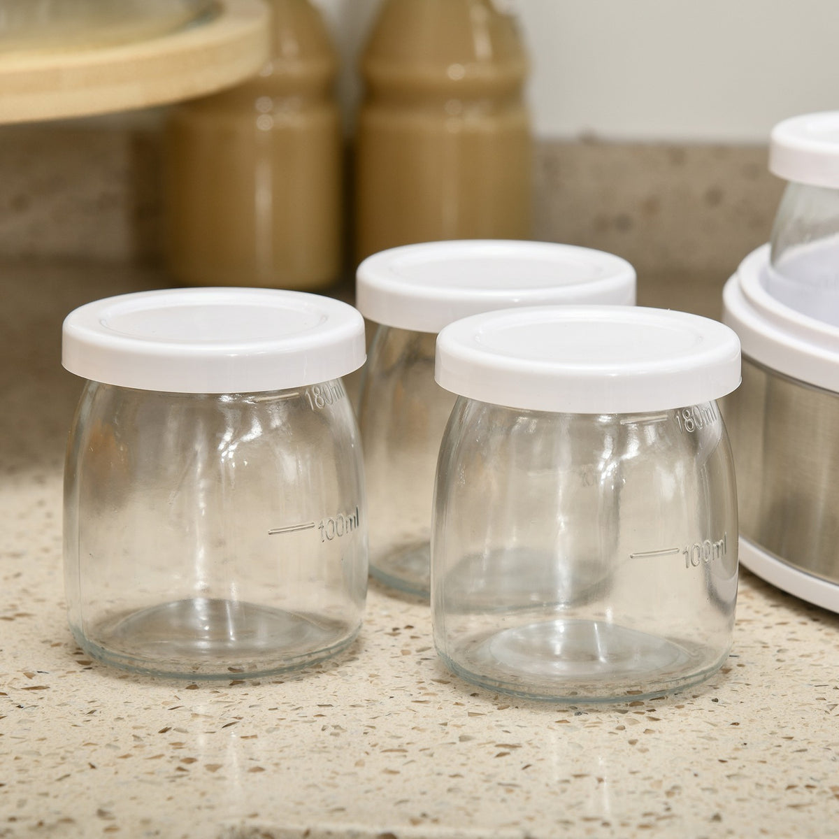 Yoghurtmaskin med timer & 7 glass, automatisk avslåing, 20W