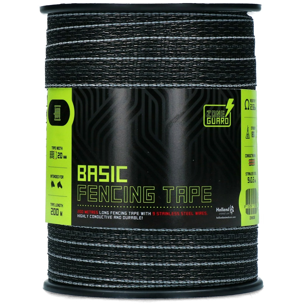 ZoneGuard 20 mm Basic gjerdebånd svart 200 m