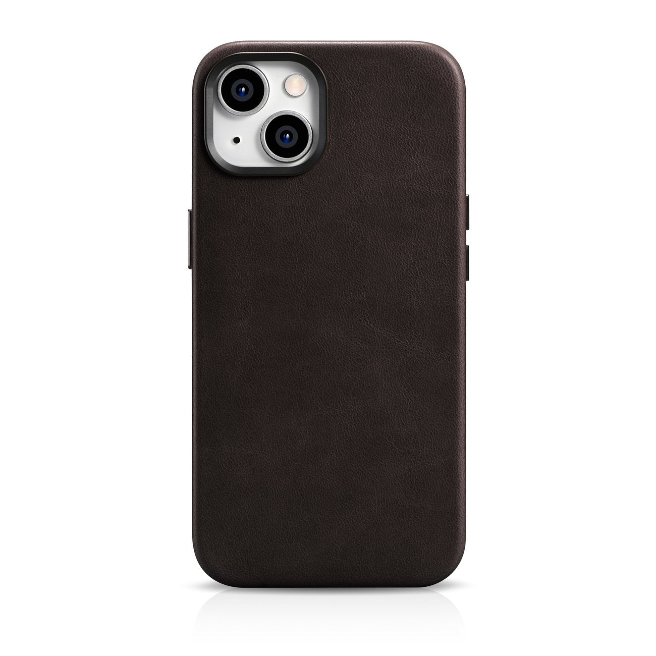 iPhone 14 Plus magnetiskt läderfodral med MagSafe Oil Wax Premium Läderfodral mörkbrunt
