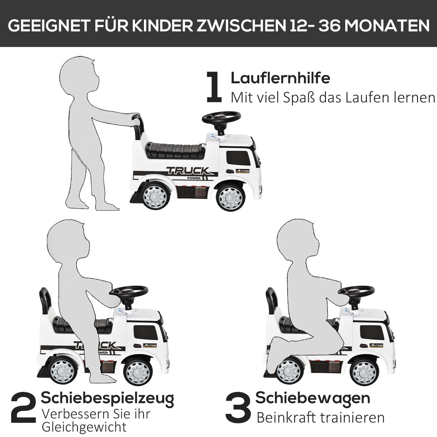 Åkande bil lastbil stil med ljus, för 12-36 månader