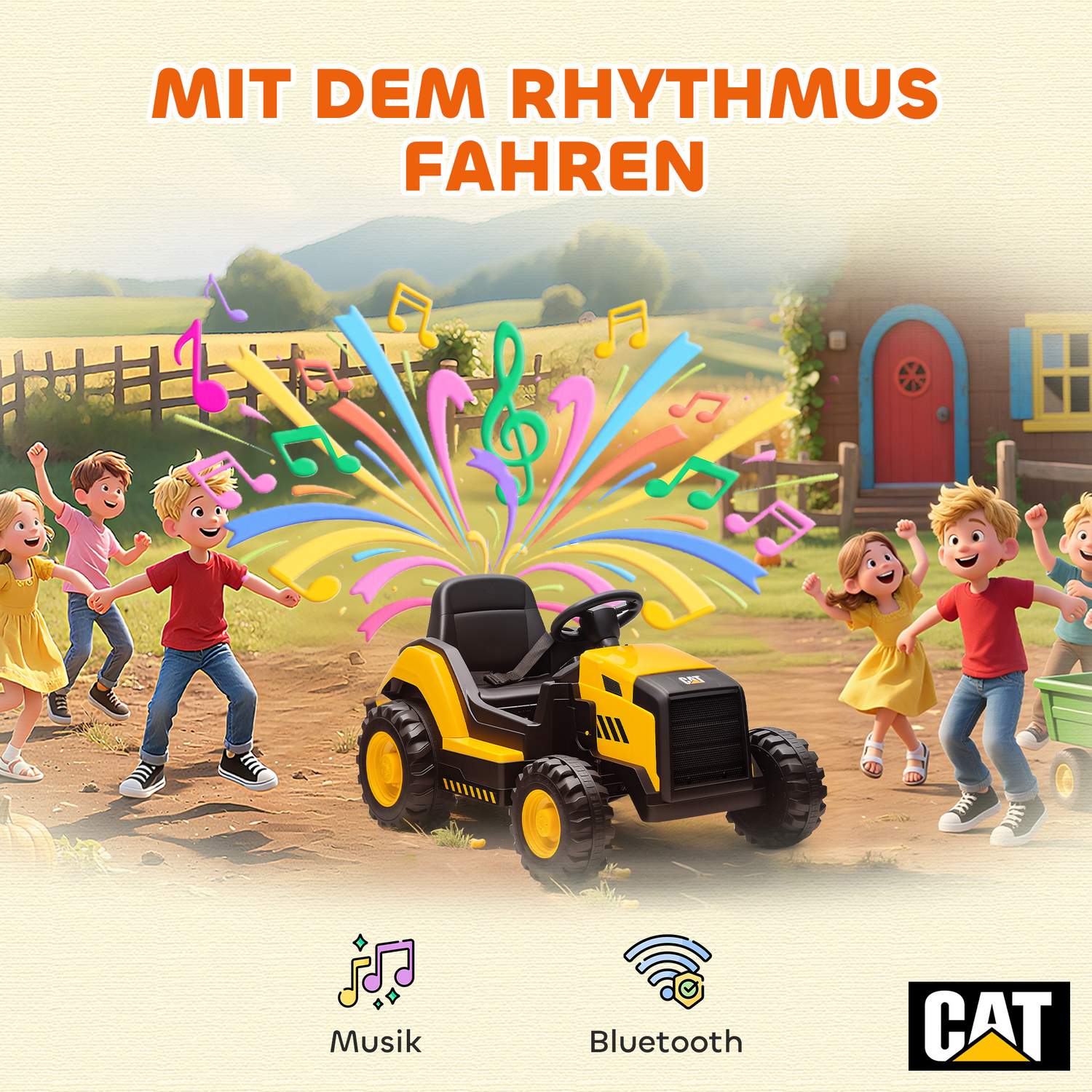 Åkbart byggfordon för barn, fjärrstyrt, 3-6 år