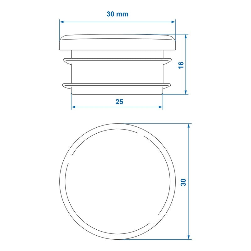 Ändlock Ø30mm 4 st i blister