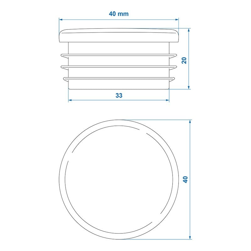 Ändlock Ø40mm 4 st i blister