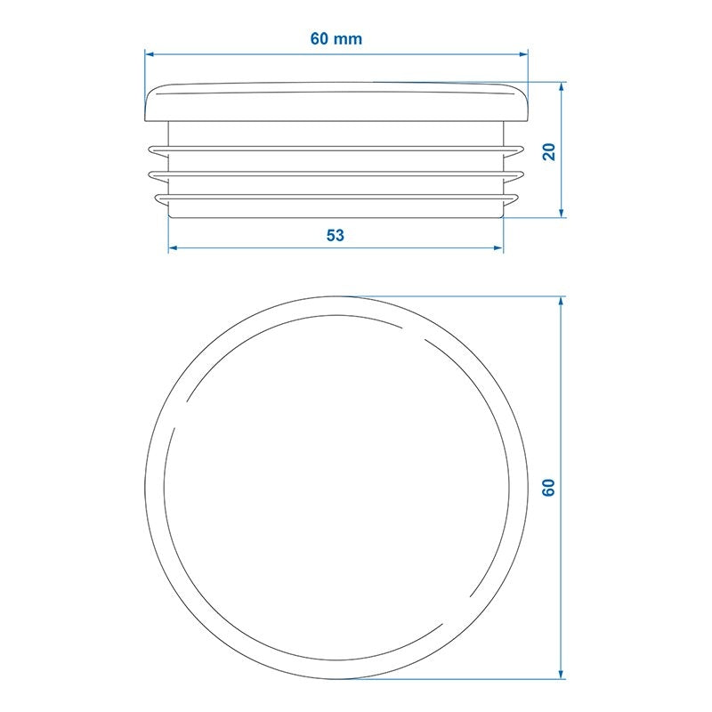 Ändlock Ø60mm 4 st i blister