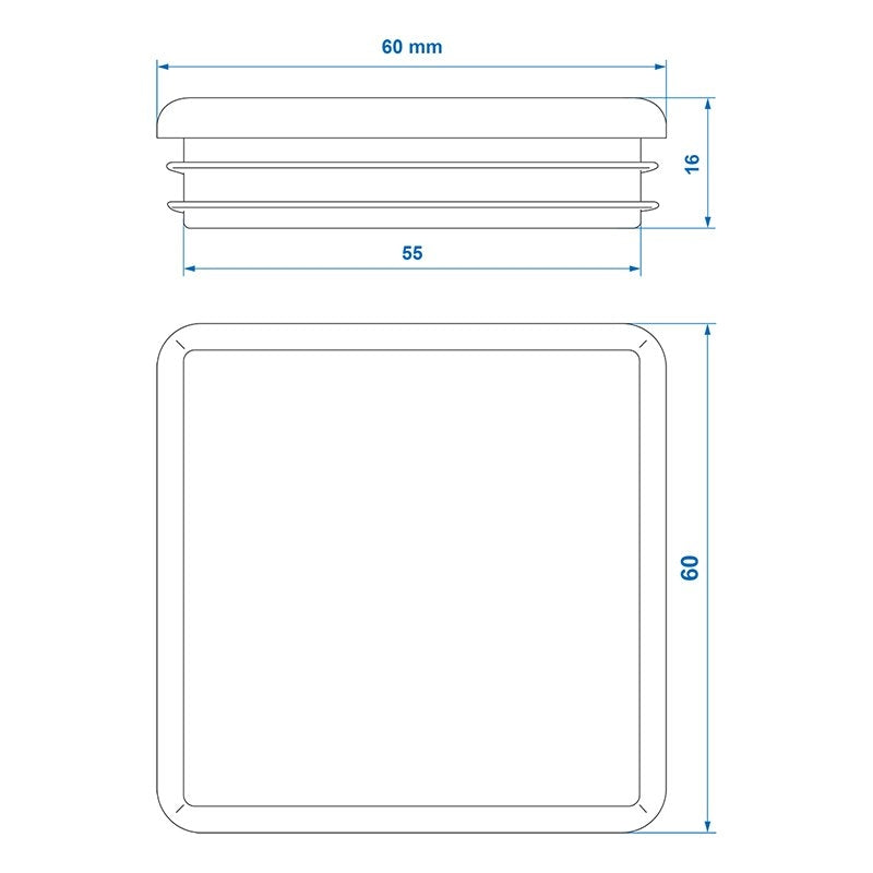 Ändlock 60x60mm 4 stycken i blister